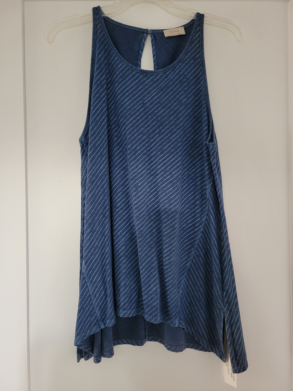 Wrap London Blue Striped Swing Tank with Keyhole Back